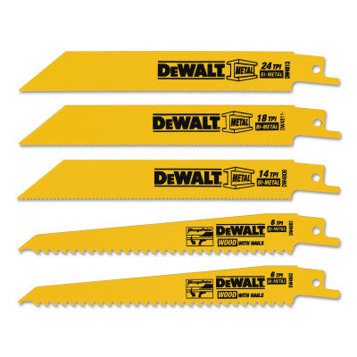 Reciprocating Blade Sets, Wood/Metal, 5 pc