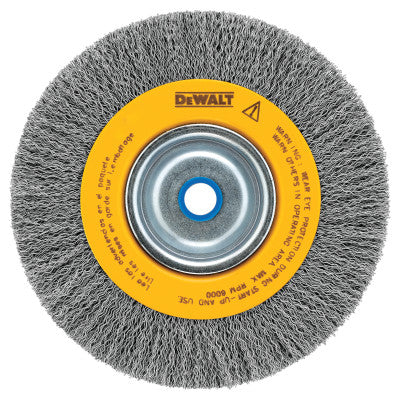 Bench Grinder Brushes, 8 in Dia., 3/4 in, 0.014 in, Carbon, 4,000 rpm