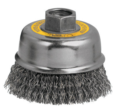 Wire Wheel Brushes, Crimped, 3 in, 5/8 - 11, 14,000 rpm