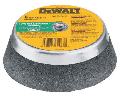 Type 11 Cub Wheels,6",C16R Grit, 6,000 RPM,Aluminum Oxide/Silicon Carbide Grain