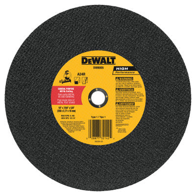 Type 1 Chop Saw Wheels, 10 in, 5/8 in Arbor, A24R, 6,100 rpm