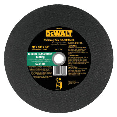Stationary Saw Wheels, 10 in, 5/8 in Arbor, C24R, 6,100 rpm