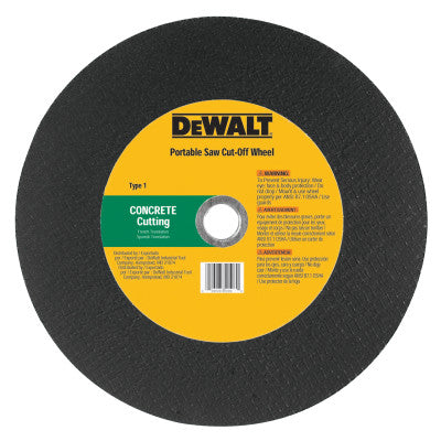 High Speed Wheels, 12 in, 1 in Arbor, C24P, 6,400 rpm, Concrete Cutting