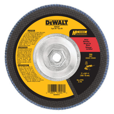 Type 29 HP Flap Discs, 7 in Dia., 60 Grit, 5/8 in - 11, 8700 RPM