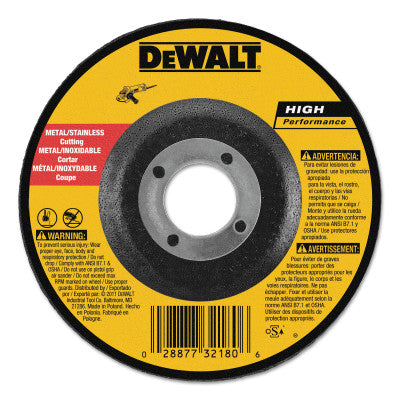 Type 27 Depressed Center Wheels, 4 in, 5/8 in Arbor, A60T Grit, Aluminum Oxide
