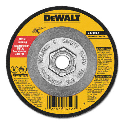 Type 27 Depressed Center Wheels, 5 in, A24R Grit, Aluminum Oxide, 3/32 in Thick