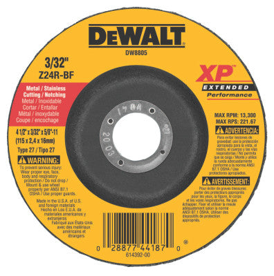 Extended Performance Type 27 Depressed Center Wheel, 4 1/2", Z24R, 3/32 in Thick