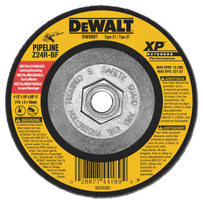Extended Performance Type 27 Depressed Center Wheel, 4 1/2", Z24R, 1/8 in Thick