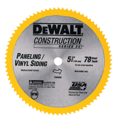 Cordless Construction Saw Blades, 5 3/8 in, 78 Teeth