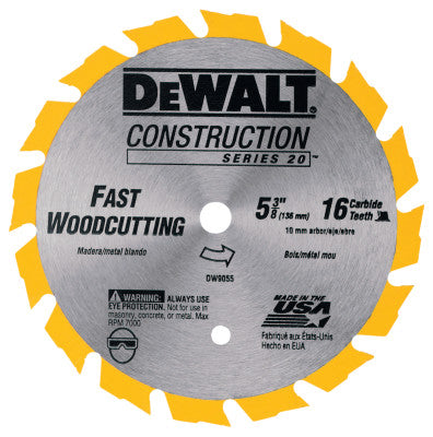 Cordless Construction Saw Blades, 5 3/8 in, 16 Teeth