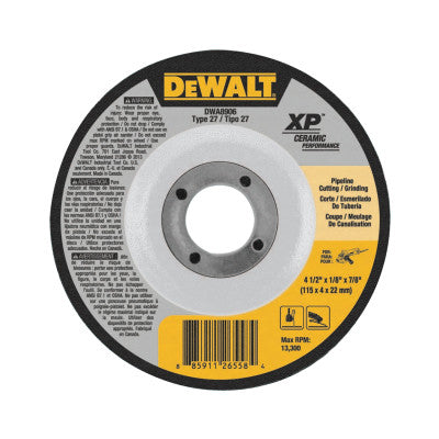 Ceramic Grinding Wheel, 4 1/2 in Dia, 1/8 in Thick, 7/8 Arbor, 24 Grit Ceramic