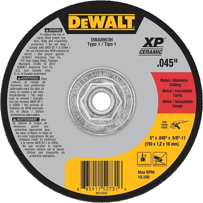 6 X .045 X 5/8"-11 XP T1CUTTING METAL HUB