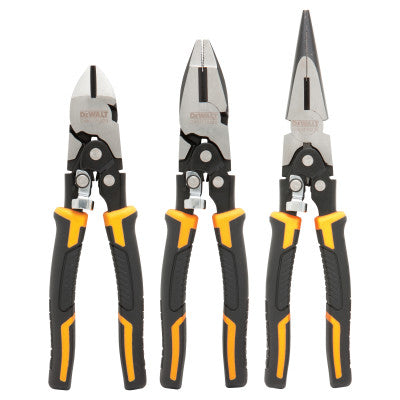 Compound Pliers, Chrome Vanadium Steel, Gray/Yellow