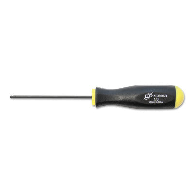 Balldriver Hex Screwdrivers, 1/8 in, 6.6 in Long