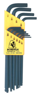 Balldriver L-Wrench Key Sets, 10 per holder, Hex Ball Tip, Inch