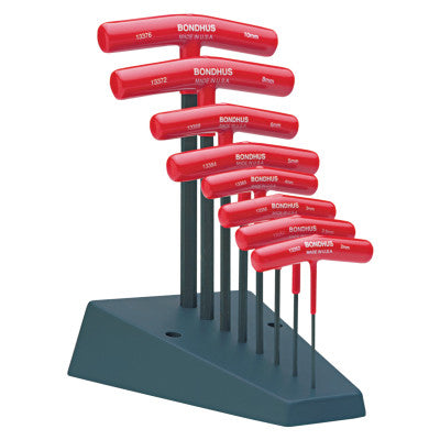 T-Handle Hex Tool Sets, 8 per stand, Hex Tip, Metric