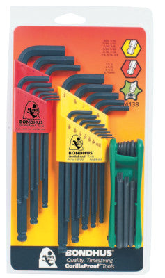 Balldriver L-Wrench Fold-Up Set, 30 pieces T9-T40, Torx Tip, Inch/Metric