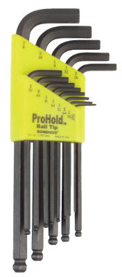 ProHold Balldriver L-Wrench Hex Key Sets, 13 per holder, Hex Ball Tip, Inch
