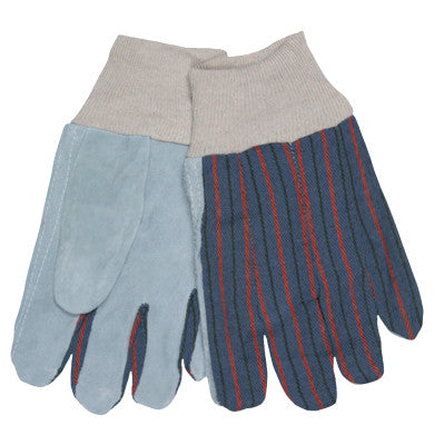 Split Shoulder Clute Pattern Gloves, Large, Gray/Blue Gray with Red/Blue Stripes