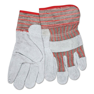 Industrial Standard Shoulder Split Gloves, Small, Leather, Red and Gray Fabric