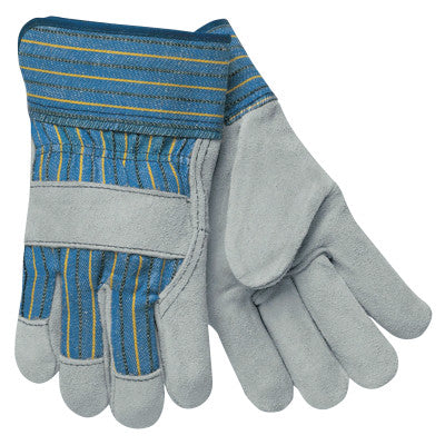 Select Split Cow Gloves, Small, Gray/White