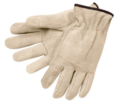 Premium-Grade Leather Driving Gloves, Cowhide, Large, Unlined, Straight Thumb