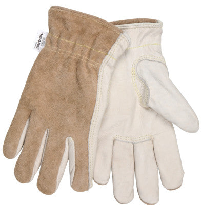 Split Leather Back Drivers Gloves, Large, Brown/Tan