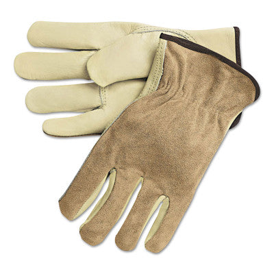 Premium-Grade Leather Driving Gloves, Split Back/Cowhide, Small, Keystone Thumb