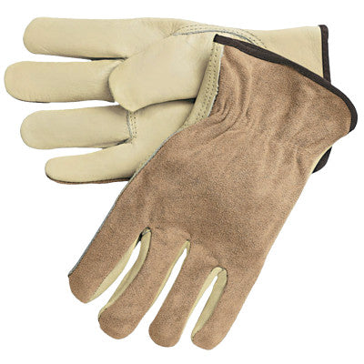 Drivers Gloves, Cow Grain Leather, XX-Large, Tan/Brown/Yellow