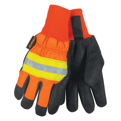 Luminator Drivers Gloves, X-Large, Leather, Thermosock, Orange