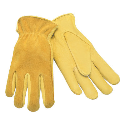 Drivers Gloves, Large, Leather, Gold Color