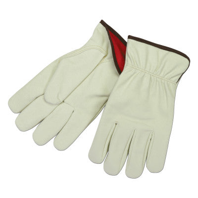 Synthetic Leather Split Cow Texture Driver Gloves, Large, Beige/Brown