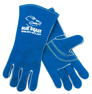 Premium Quality Welder's Gloves, Select Side Leather, X-Large, Blue