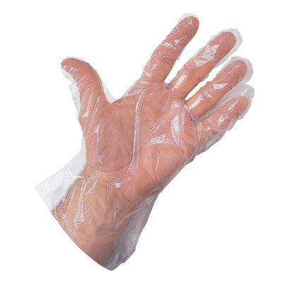 SENSAGUARD Disposable Polyethylene Gloves, Powder Free, 4 mil, X-Large, Clear