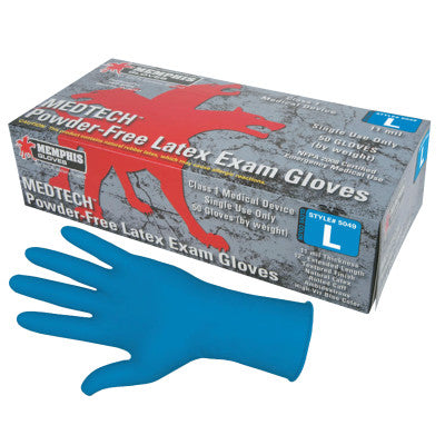 MedTech Exam Gloves, Large, Blue, Latex, 11 mil