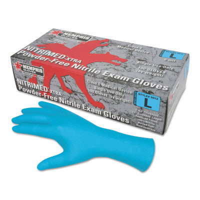 NitriMed Disposable Gloves, Powder Free, Textured, 6 mil, Medium, Blue