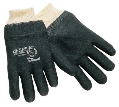 DOUBLE-DIPPED PVC BLACK GLOVES ROUGH FINIS