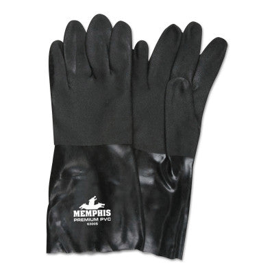 DOUBLE-DIPPED PVC BLACK GLOVES ROUGH FINIS