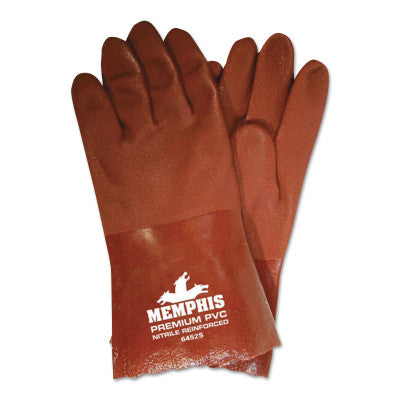 12" GAUNTLET PVC BLEND-RED GLOVES ROUGH FINIS