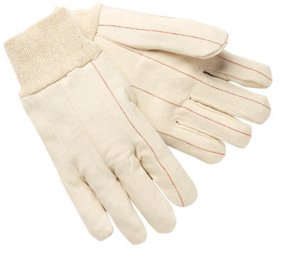 Double-Palm Hot Mill Gloves, Large, White, Knit-Wrist Cuff