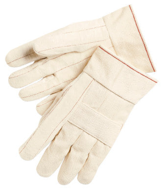 Canvas Double Palm and Hot Mill Gloves, Cotton/Unlined, Large