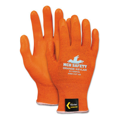 Kevlar Hi-Vis Nitrile Foam Palms, 2X-Large, Orange