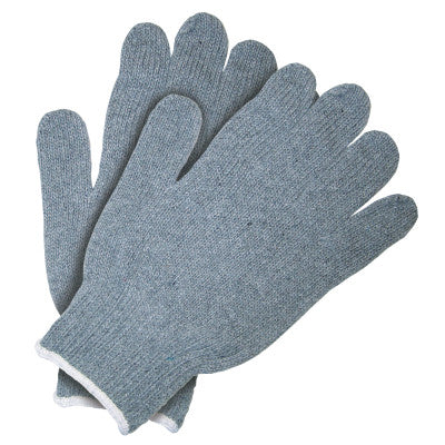 Heavy Weight String Knit Gloves, Small, Knit-Wrist, Gray