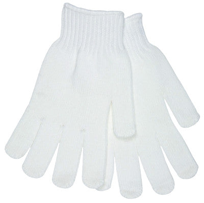 Multipurpose String Knit Gloves, Polyester, Medium, White/Blue