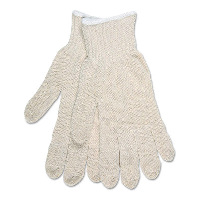 Multipurpose String Knit Gloves, Economy Weight, Natural, Large