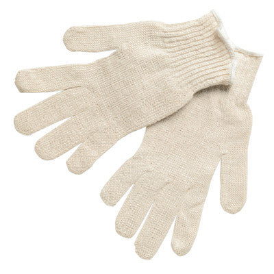 String Knit Gloves, Large, Hemmed, Lightweight, Natural