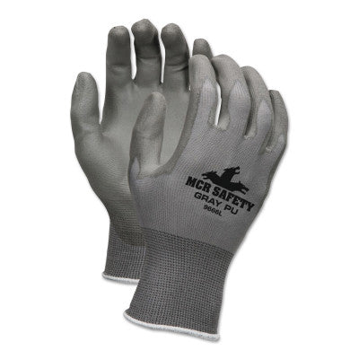 PU Coated Gloves, Large, Gray