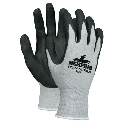 Foam Nitrile Gloves, Medium, Black/Gray