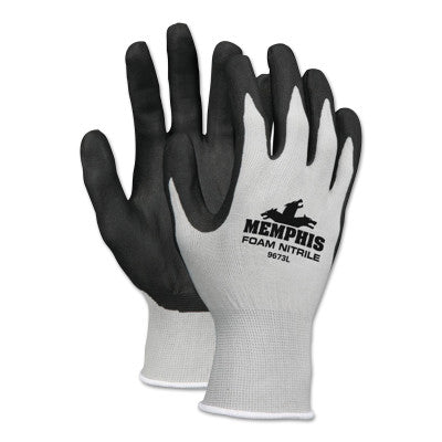 Foam Nitrile Gloves, Small, Black/Gray