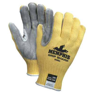 Grip Sharp Gloves, Large, Gray/White/Yellow